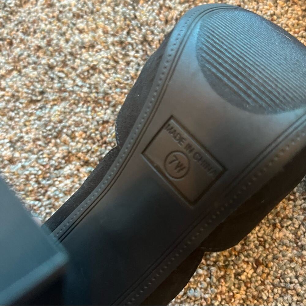 American Rag Black Block Heels w/ Ankle Straps Women's Size 7 WIDE Chunky Heel - Picture 11 of 11